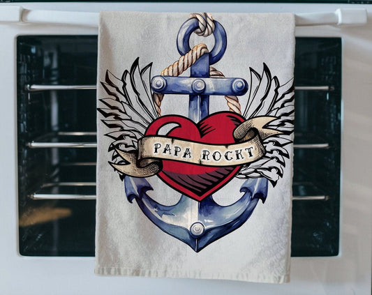 Tea Towel Dad Rocks Father's Day Statement Kitchen Towel